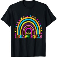 Library Squad Rainbow Teacher Librarian Bookworm Book Lover T-shirt — T-shirts pour hommes