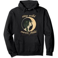 Stay Wild Moon Child, Girl Kissing The Moon, Inspirational Pullover Hoodie