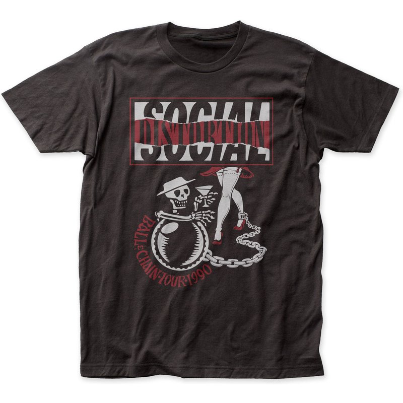 Social Distortion Ball And Chain Tour Men's Soft Fitted 30/1 Cotton Tee — T-shirts pour hommes