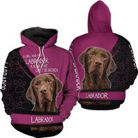 Unisex Pink Labrador Chocolate Hoodie