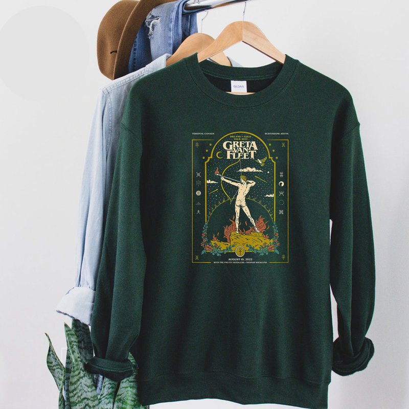 Greta Van Fleet Tour Sweatshirt, Dreams In Gold Tour Shirt