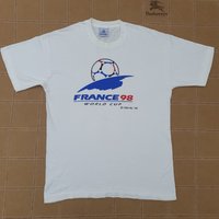 Vintage 1998 France World Cup Logo Big Print T-shirt