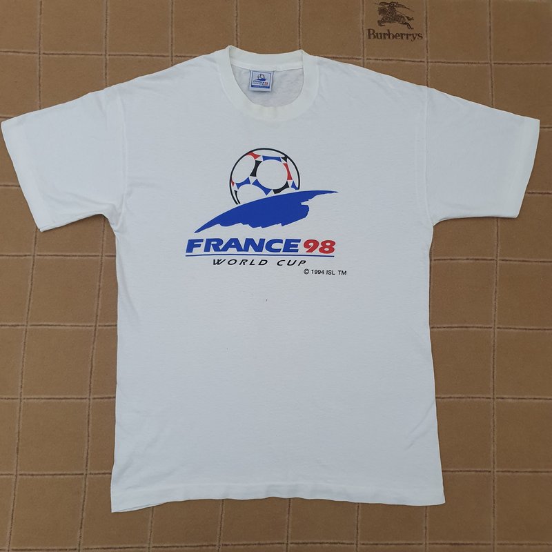 Vintage 1998 France World Cup Logo Big Print T-shirt — T-shirts pour hommes