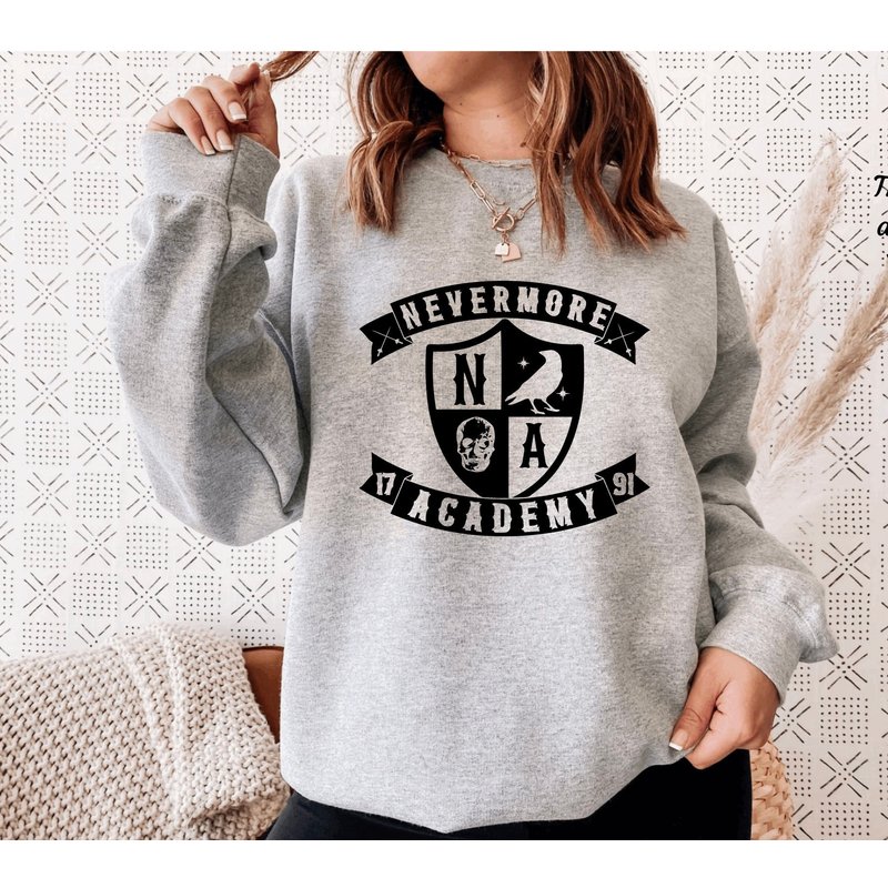 Wednesday Nevermore Logo Wednesday Adams Nevermore Academy Sweatshirt — Sweats à capuche pour hommes
