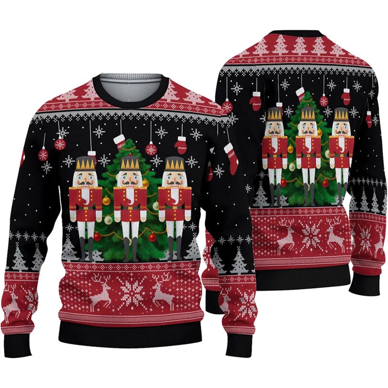Nutcracker Christmas Tree Ugly Christmas Sweater — Chandails pour hommes