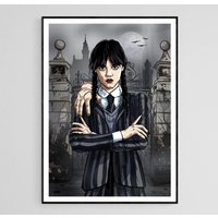 Wednesday Addams Art Print The Addams Family Poster Wall Art — Posters & Prints