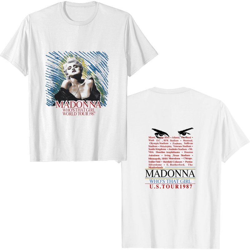 1987 Madonna Whos That Girl World Tour T-shirt, Madonna Tour 1987 T-shirt — T-shirts pour hommes
