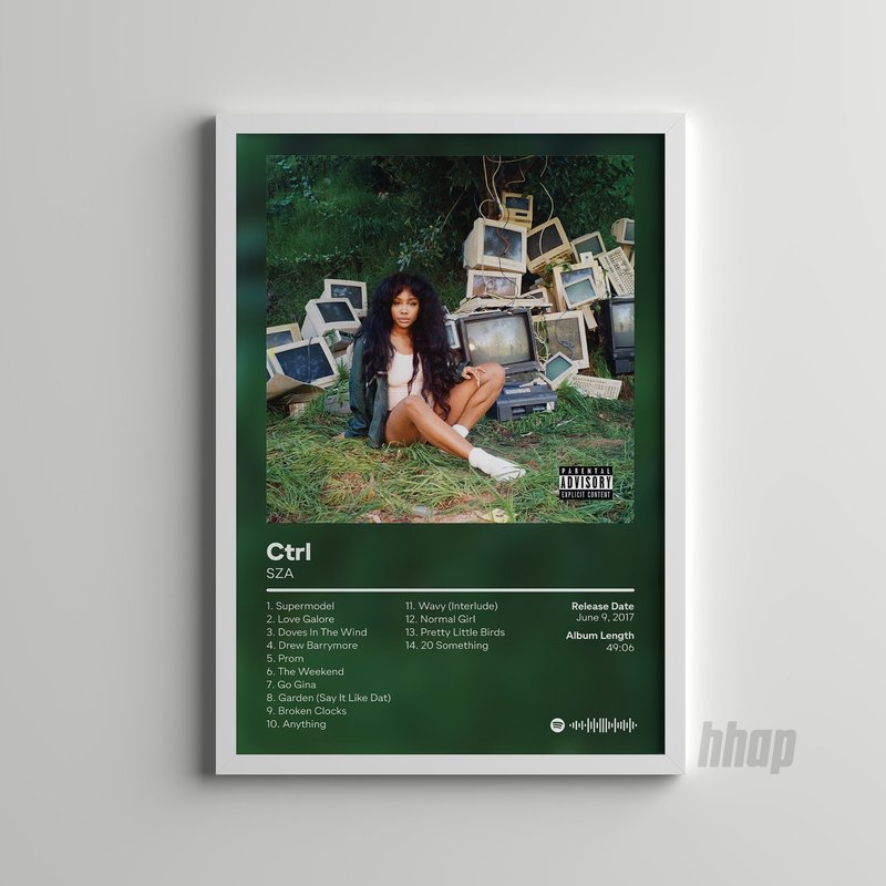 Sza - Ctrl - Gift Ideas - Custom Album Print - Hip Hop Wall Art — Affiches et impressions