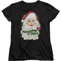 I Love Lucy Christmas Naughty And Nice Women Black Shirt