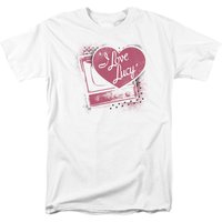 I Love Lucy Vintage Tv With Logo White Shirts