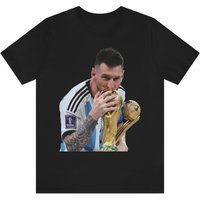 Messi Kissing World Cup Trophy Shirt, Messi Shirt, Argentina Shirt, Football T-shirt