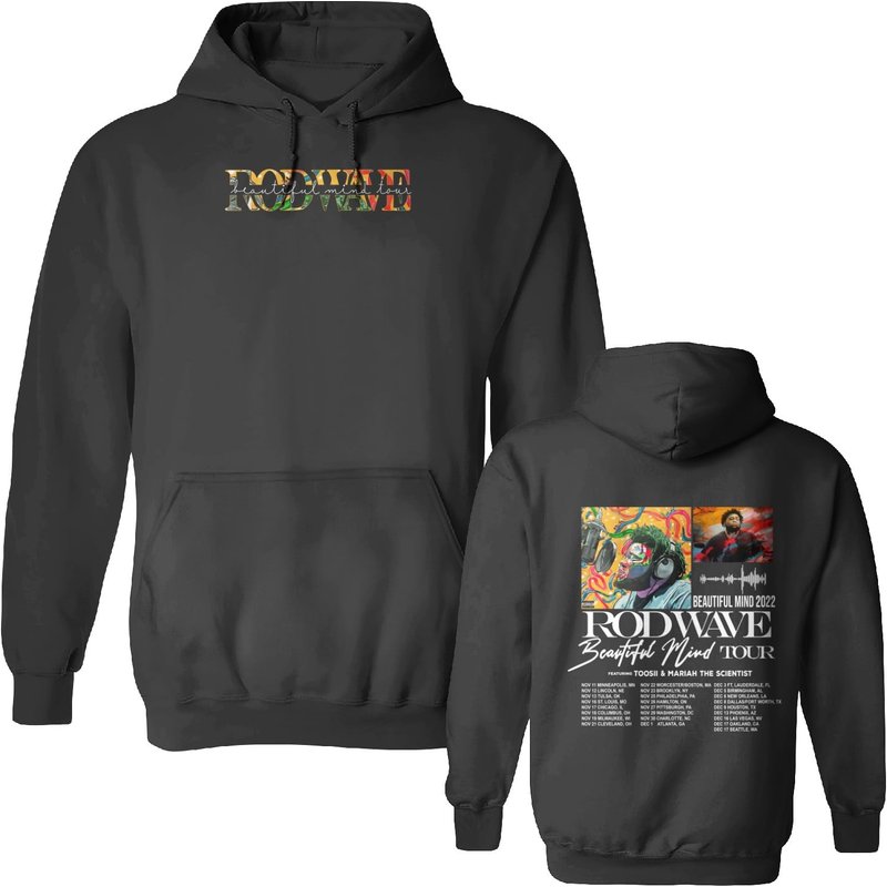 Rod Wave Beautiful Mind 2022 Tour Shirt, Vintage Unisex Hoodie — Sweats à capuche pour hommes