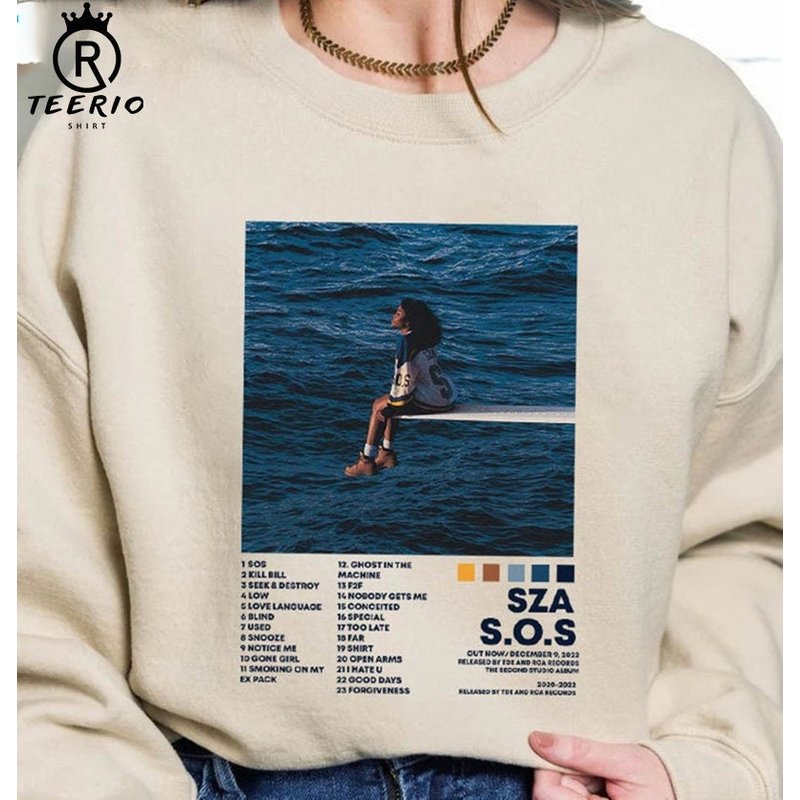 Sza Sos Tracklist Shirt, Sza Album Cover Sweatshirt — Sweats à capuche pour hommes
