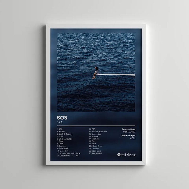 Sza - Sos - Gift Ideas - Custom Album Print - Hip Hop Wall Art Poster — Affiches et impressions
