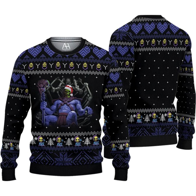 Skeletor Ugly Christmas Ugly Sweater — Chandails pour hommes