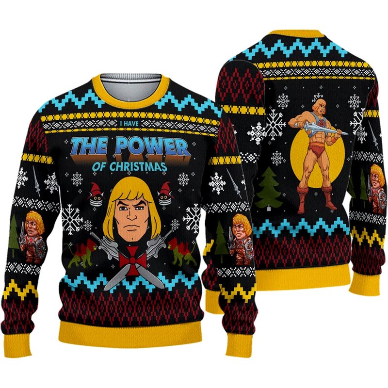 The Power Of Christmas Heman Ugly Christmas Ugly 3d Sweater