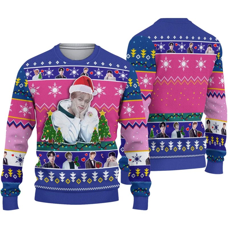 Kim Seok-jin Jin Bts Ugly Christmas Ugly Sweater — Chandails pour hommes