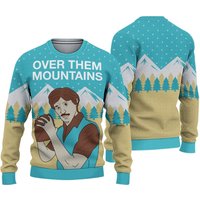 Over Them Mountains Uncle Rico Ugly Knitted Christmas Sweater