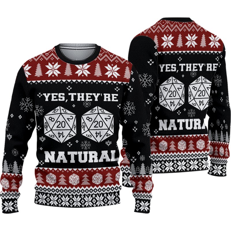 Dd Yes, They're Natural Ugly Christmas 3d Ugly Sweater — Chandails pour hommes
