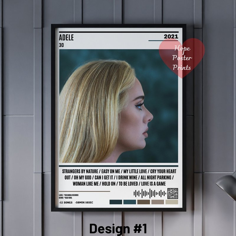 Adele 30 Album Poster - Music Wall Decor — Affiches et impressions