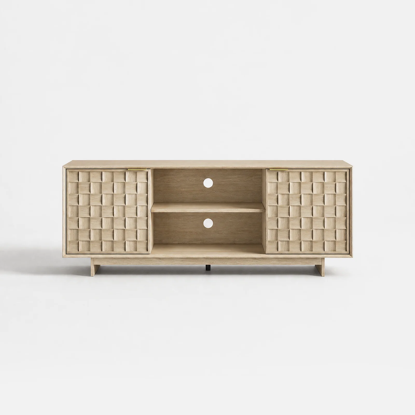 Colamy Pixel TV Stand with Storage - Oak