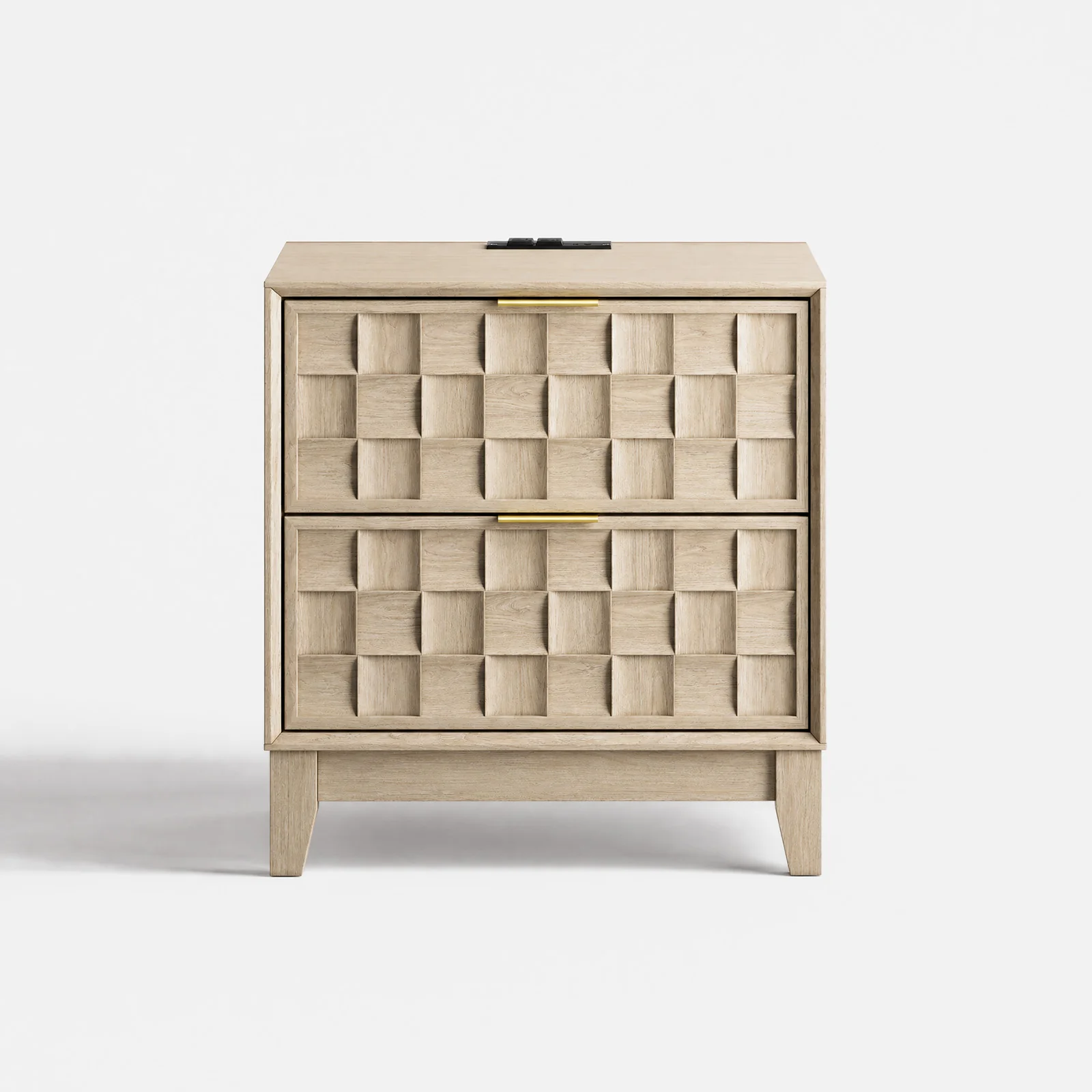 Colamy Pixel Nightstand with Charging Station - Oak