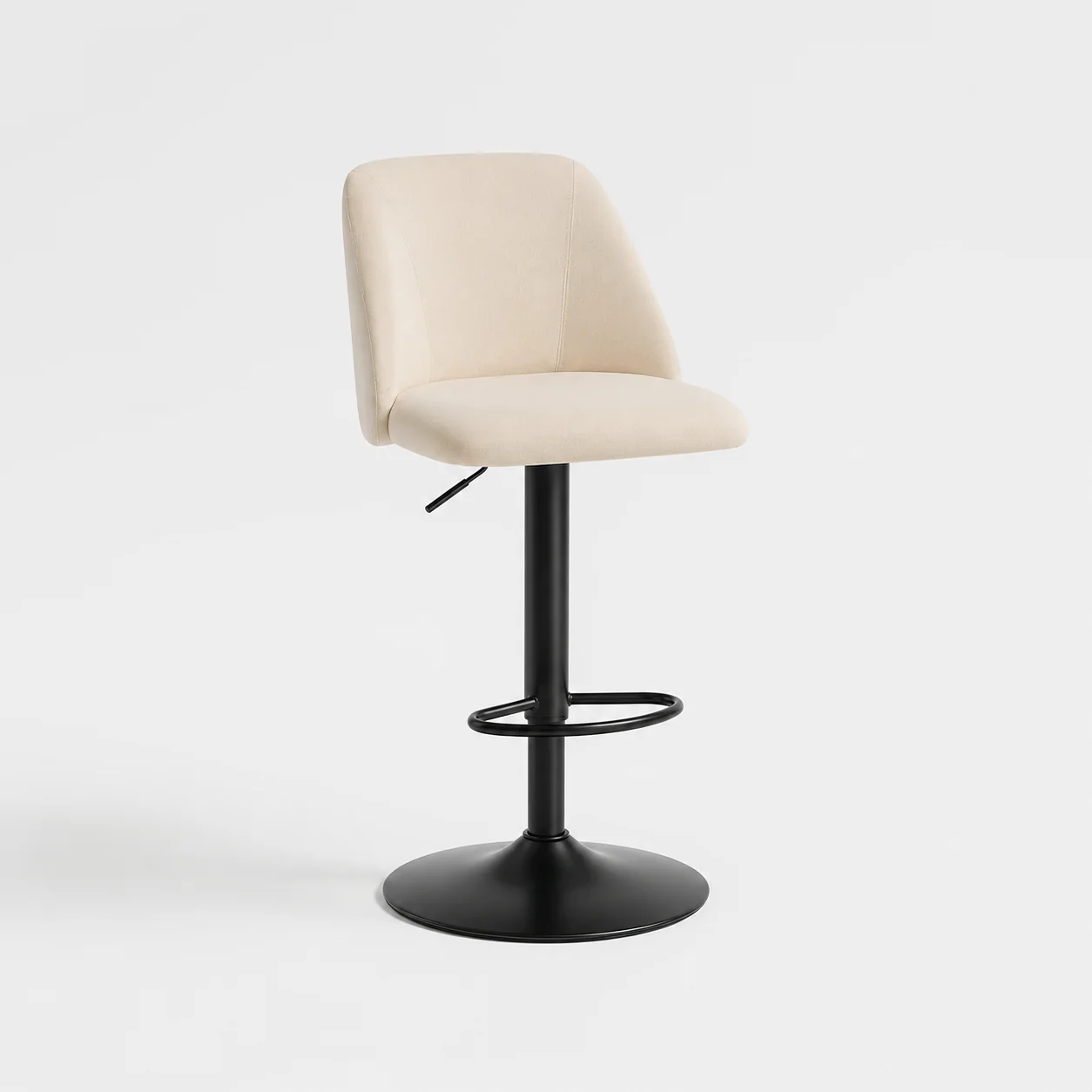 Colamy Modern Upholstered Adjustable Height Bar Stools - Beige Fabric / 1 Piece