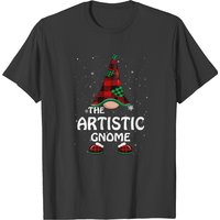 Gnome Family Artistic Gnome Matching Family Christmas Pajama T-shirts
