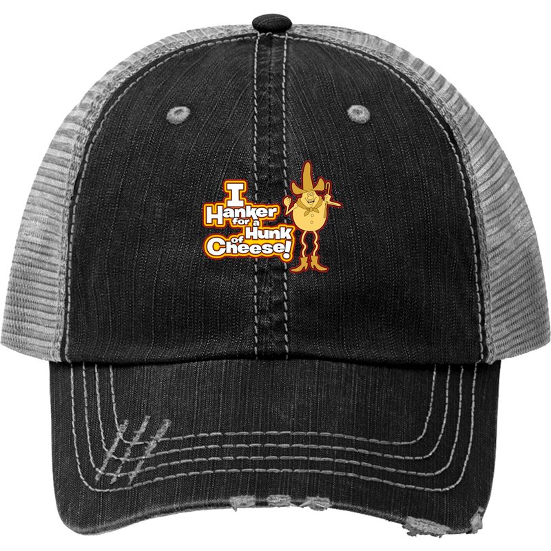 Hanker For A Hunk Of Cheese - Hanker For A Hunk Of Cheese - Print Trucker Hats — Casquette de baseball