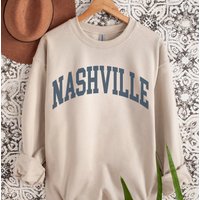 Nashville Sweatshirt Faded Vintage Aesthetic Trendy Country Apparel