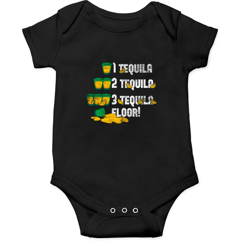 One Tequila Two Tequila Three Tequila Floor Onesie - Fun Humor — Bodys bébé