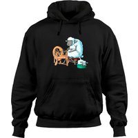 Ewe At The Spinning Wheel - Sheep - Hoodies
