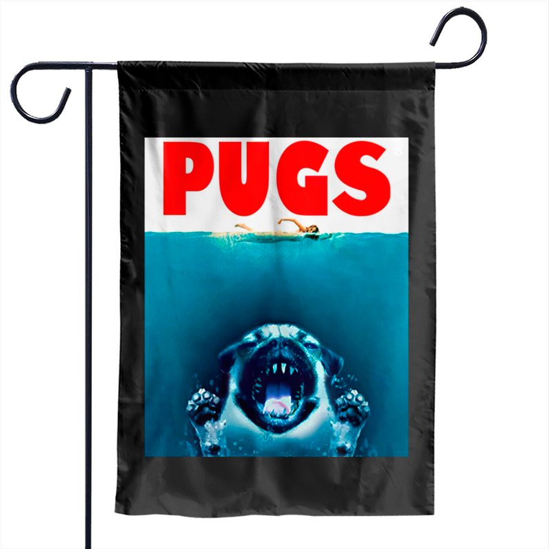 Jaws - Pug Version - Jaws Pugs - Garden Flags — Decorative Flags