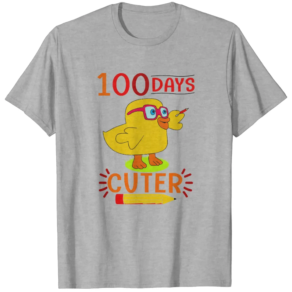 100 Days Cuter Duck T-Shirts for Men - Sport Grey — Mens T Shirts