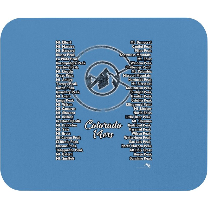 Colorado Fourteener Mouse Pads - 14er Mountain Peaks — Mouse Pads & Desk Mats