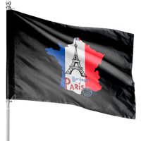 Bonjour Paris Eiffel Tower Flag Pullover House Flags — Decorative Flags