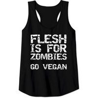 Vegan Zombie Quote For Men Flesh Is For Zombies Go Vegan Pullover Tank Tops — T-shirts pour hommes