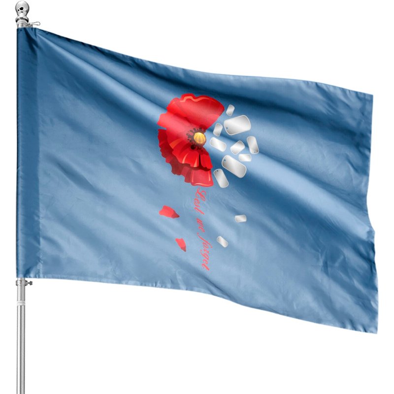 Veterans Day Lest We Forget Red Poppy Flower Usa Memorial House Flags — Decorative Flags