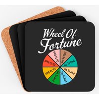 Wheel Of Fortune - Go To Bed. Funny Sleep Design Gift Quote Coasters