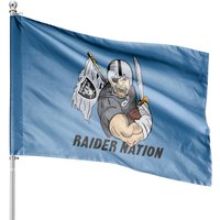 Raider Nation House Flags In Silver And Black — Drapeaux décoratifs