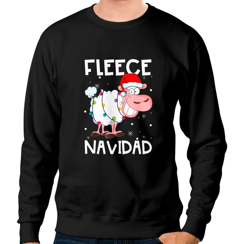 Fleece Navidad Feliz Sheep Christmas Sweatshirts — Sweats à capuche pour hommes