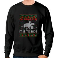 Oh What Fun It Is To Ride Ugly Barrel Racing Christmas Sweatshirts — Sweats à capuche pour hommes
