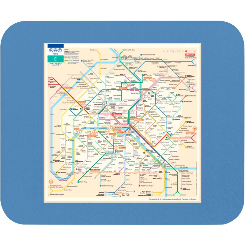 Paris Subway Map - Paris - Mouse Pads — Tapis de souris et sous-mains