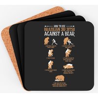 Brazilian Jiu-jitsu Against A Bear Shirt Funny Mma Gift Tee Coasters