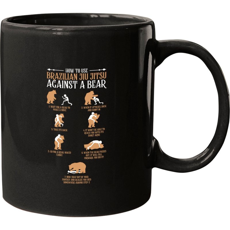 Brazilian Jiu-jitsu Against A Bear Shirt Funny Mma Gift Tee Mugs — Tasses et gobelets