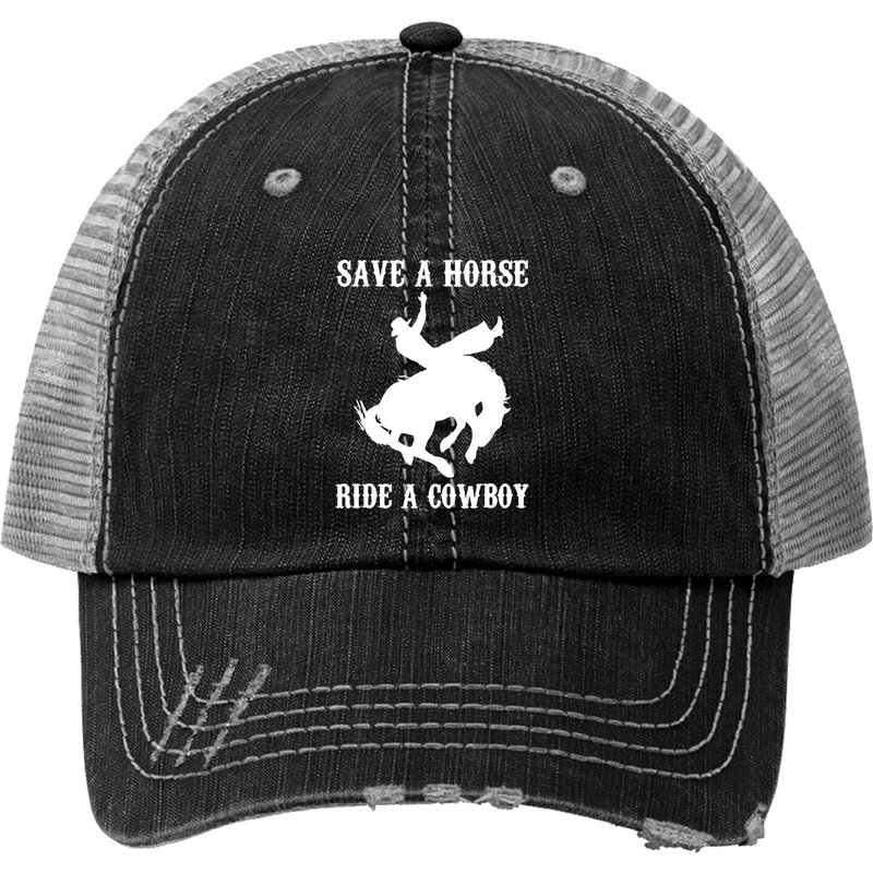 Save A Horse, Ride A Cowboy Trucker Hats Funny Saying Sarcastic — Casquette de baseball