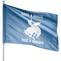 Save A Horse, Ride A Cowboy House Flags Funny Saying Sarcastic — Drapeaux décoratifs