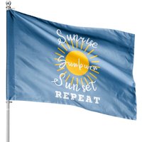 Sunrise Sunburn Sunset Repeat House Flags — Drapeaux décoratifs