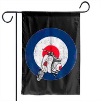Mod Scooter And Roundel In A Distressed Vintage Style - Mod Scooter - Garden Flags — Decorative Flags