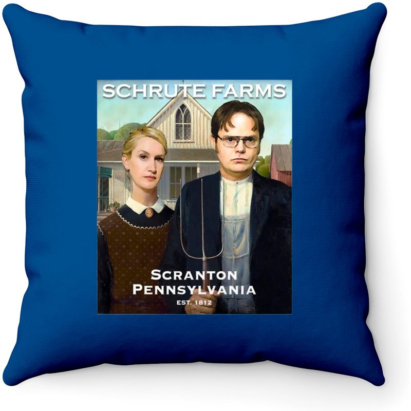 Schrute Farms (gothic) - The Office - Throw Pillows — Decorative Cushions